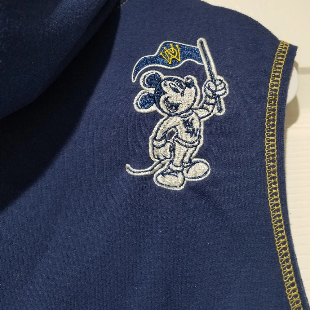 Disney WDW Mickey Navy Blue & Yellow Sleeveless Hooded Top & Shorts Matching Set